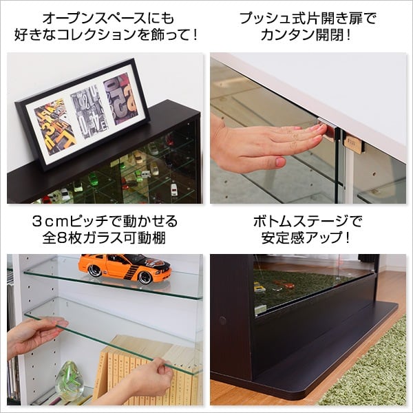 コレクションラック 浅型ロータイプ コレクションケース 壁面収納 フィギュアケース フィギュアラック