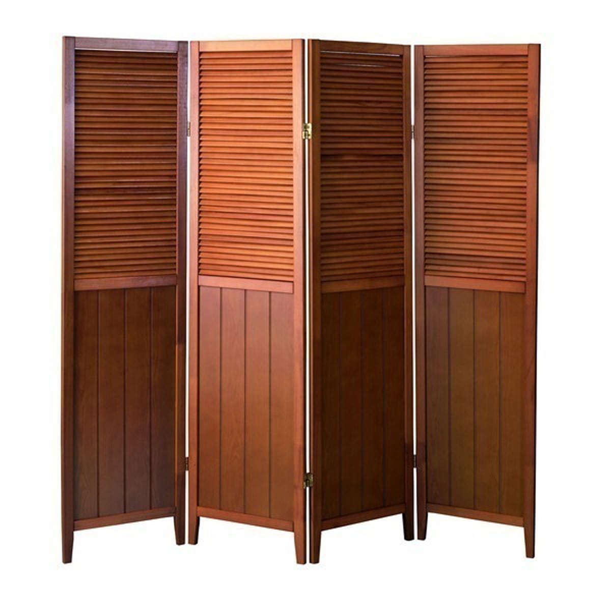 スクリーン 4連 幅40×奥行4×高さ160cm パーテーション 完成品 組立不要 ブラウン 全3色