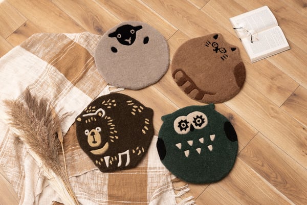 アニマルシートクッション キャット 幅40×奥行40×高さ1.8cm 日用品 完成品 組立不要 ベア