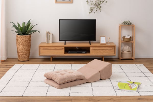 フロアチェア TV枕座布団付M 幅40×奥行48×高さ27cm チェア ダイニングチェア 回転チェア