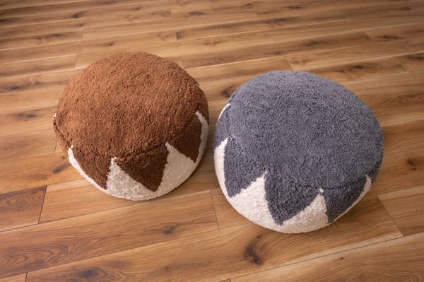 ファブリック ラウンドスツール 幅50×奥行50×高さ36cm 日用品 完成品 組立不要 ブラウン