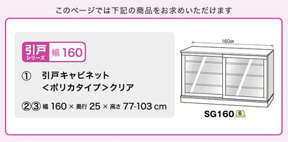 ラック セミオーダーカウンター下収納ぴったりくん 幅160cm×奥行25cm (ポリカタイプ クリア) 食器棚 全14色