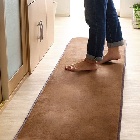 高密度フランネルマイクロファイバー・キッチンマットLサイズ(65×240cm)洗えるラグマット 寝具