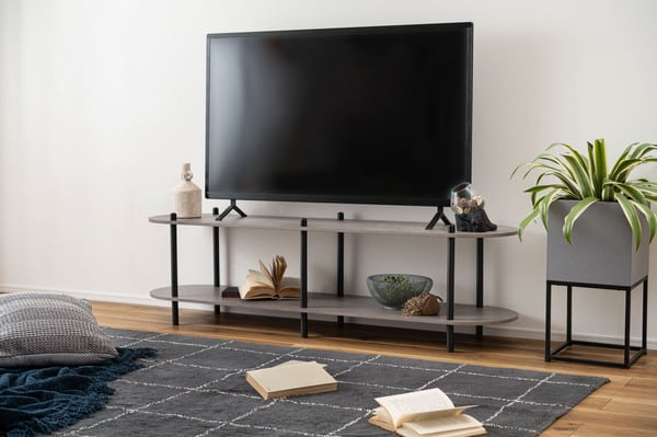 ストレージ オープンラック2段 幅155×奥行38×高さ45.5cm リビング収納 2段 ブラック