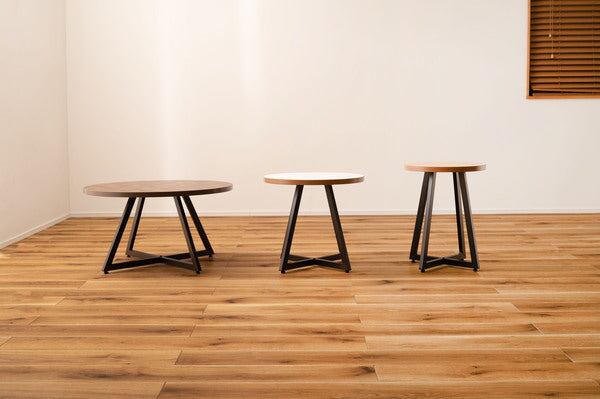 ラウンドテーブル L 幅75×奥行75×高さ40cm ローテーブル センターテーブル ミックス スチール