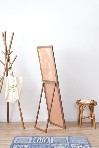 トリコ スタンドミラー 幅45×奥行43×高さ147cm ミラー 完成品 組立不要 ブラウン ミラ