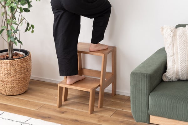 ステップ台 幅37×奥行35×高さ45.5cm 踏み台 完成品 組立不要 ディスプレイ ナチュラル
