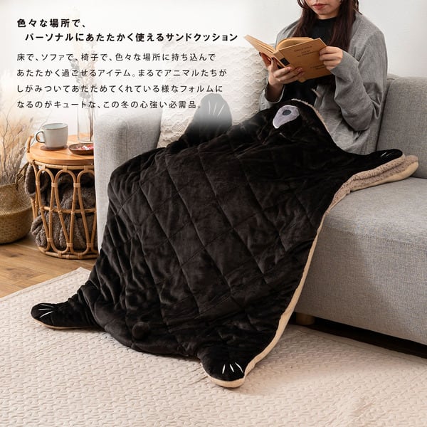 アニマルサンドクッション 日用品 完成品 組立不要 クッション サンド キツネ