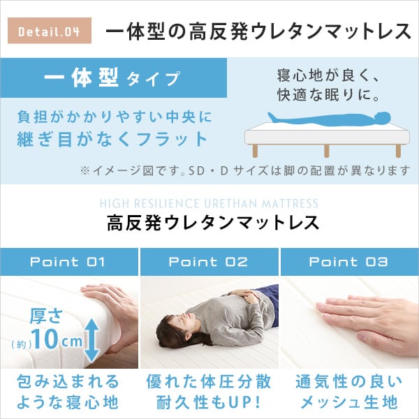 脚付きウレタンロールマットレス シングルサイズ 脚付き シングルルサイズ 組立簡単 高反発 通気性