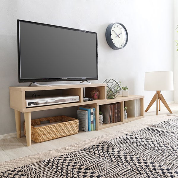 コンパクト伸縮テレビ台(32型まで対応)コーナー ローボード リビング収納 インテリア 32型対応