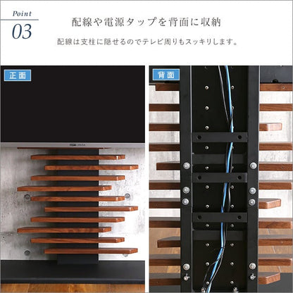 最大100インチ対応 デザインテレビスタンド 高さ調整 おしゃれ 壁面収納 背面収納 大型テレビ