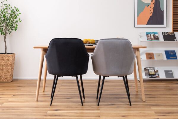 ダイニングチェア 幅55×奥行58×高さ84.5cm ダイニング家具 ブラック グレー スチール