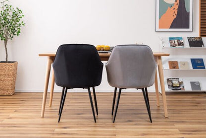 ダイニングチェア 幅55×奥行58×高さ84.5cm ダイニング家具 ブラック グレー スチール