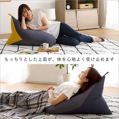 照明 コンパクトビーズクッション 三角形 フィット 型崩れしない ストレッチ生地 極小ビーズ 軽量