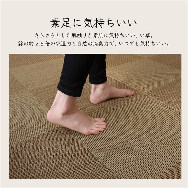 花ござ ノア 江戸間3畳 BK 174X261 174×261cm ラグマット カーペット ラグ