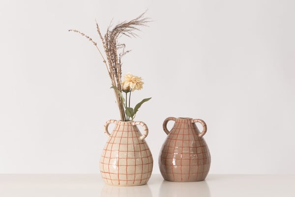 フラワーベース 幅17.5×奥行17.5×高さ21cm ベースオブジェ 完成品 組立不要 北欧 花瓶