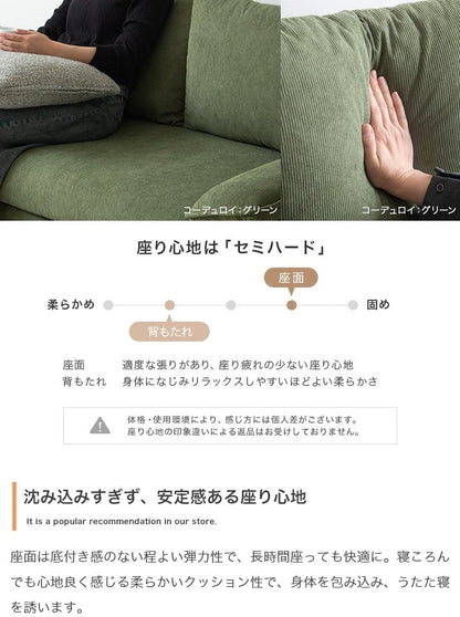 ソファー 2人掛け 2点セット オットマン付き2人掛けカウチソファ ローソファー 二人掛け 天然木