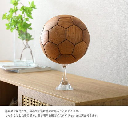 チーク材 サッカーボール オブジェ Orbelle-オーベル- 天然木