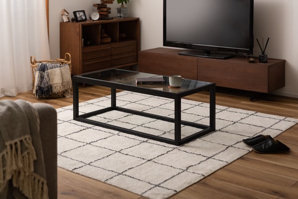 ガラステーブル 幅110×奥行50×高さ38cm テーブル ローテーブル センターテーブル 完成品