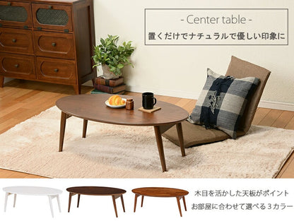 テーブル 折れ脚テーブル-MT-天板円形-棚なし 90×50×33.5cm リビングテーブル 北欧