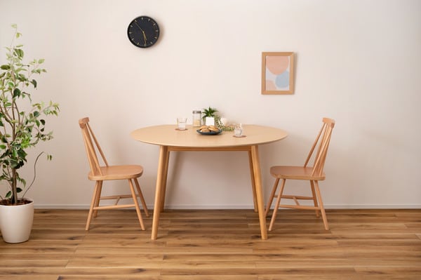 ダイニングテーブル 変形 ラウンドテーブル 幅120×奥行109×高さ72cm ダイニング家具 北欧