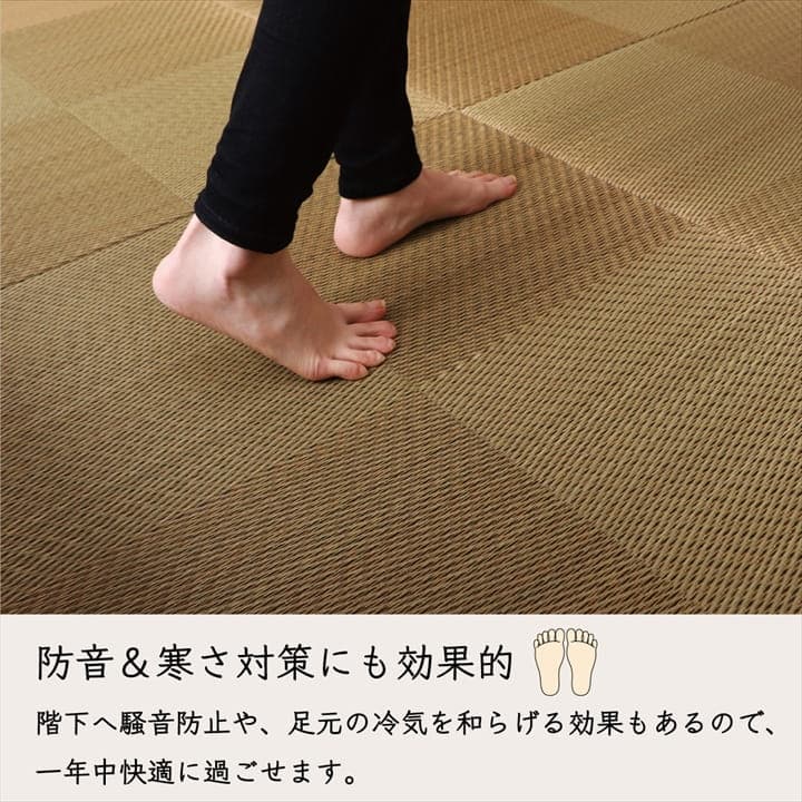 置き畳 シンプルノア 2P 半畳 BK 82X82 82×82×1.7cm ラグマット カーペット