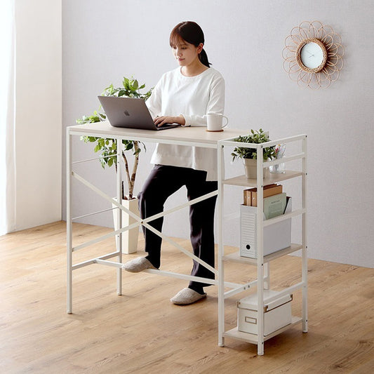 さわやかな足掛けスタンディングデスク 足掛け スタンディングデスク 幅120 足置き 収納ラック
