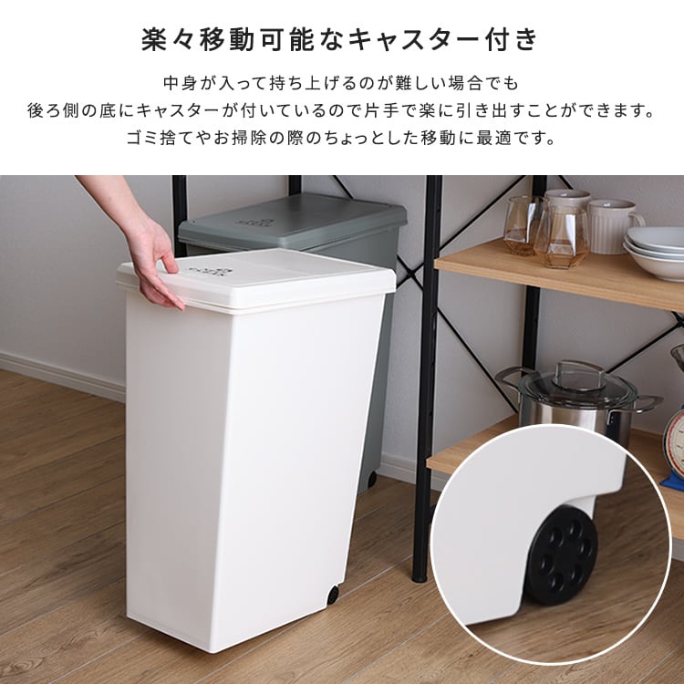 スライドオープンタイプ ゴミ箱45L ゴミ箱 45L ダストボックス 屋外 屋内 キャスター付き