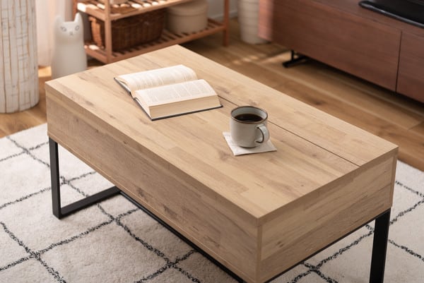 2WAY 幅90×奥行50×高さ46cm ローテーブル センターテーブル リビングテーブル 折りたたみ スチール