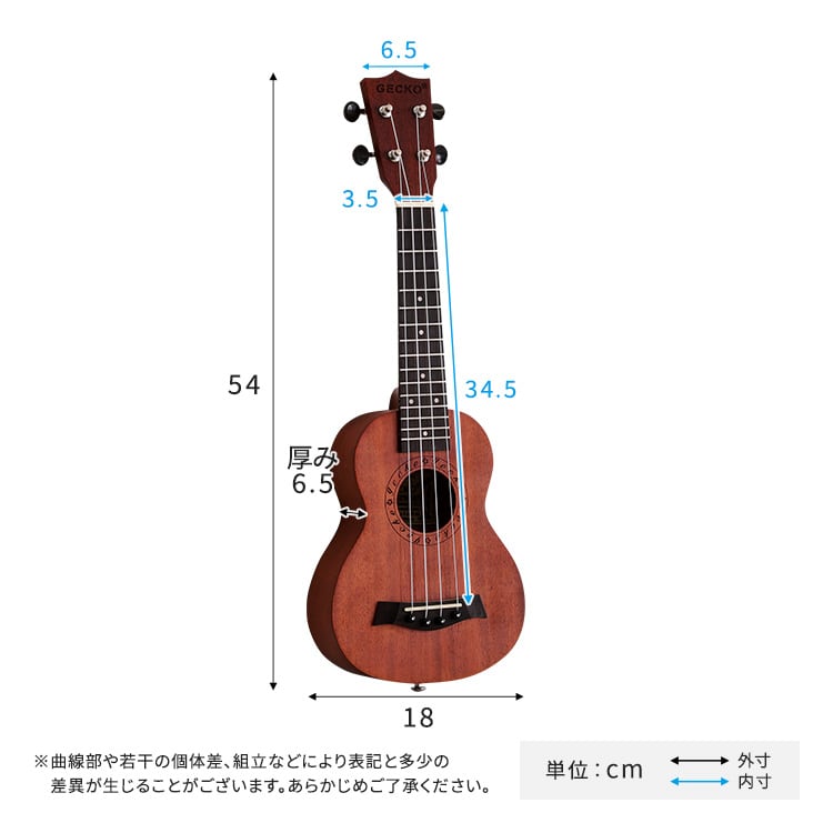 初心者でも始めやすい ウクレレ 12点セット 21インチ(ソプラノ) 初心者 セット ケース付き