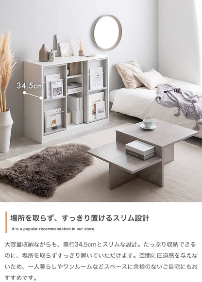 本棚 幅96cm Mysa スライド収納付本棚ラック 書棚 シェルフ ブックラック コミックラック