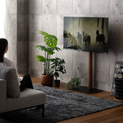 木目が美しい八角壁寄せテレビスタンドハイタイプ専用 ハードディスクホルダーセット 八角テレビスタンド