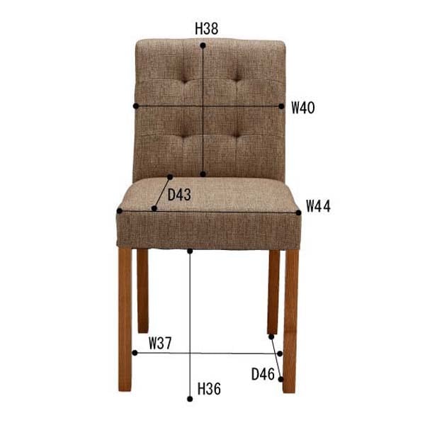 ダイニングチェア 幅44×奥行56×高さ82cm ダイニング家具 完成品 組立不要 ベージュ レッド