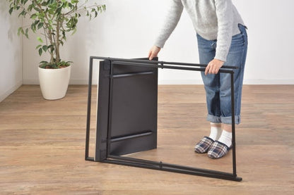 フォールディングデスク 幅90×奥行40×高さ72cm ワークデスク パソコンデスク 学習机 ブラック 折りたたみ 完成品 スチール
