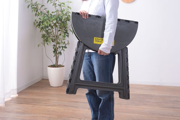 スツール クラフターテーブル サークル オットマン 腰掛け 折り畳み 幅58×奥行58×高さ46cm