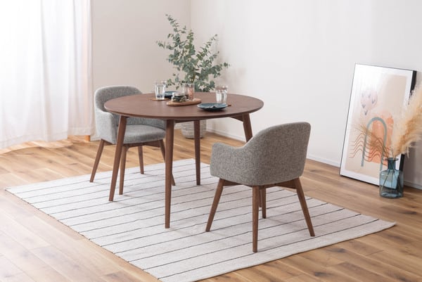 カラメリ 円形ダイニングテーブル 幅110×奥行110×高さ72cm ダイニング家具 北欧 ブラウン 天然木