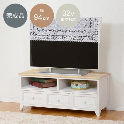 テレビ台 TV台(アンティークホワイト) (約)幅94×奥行34×高さ40cm