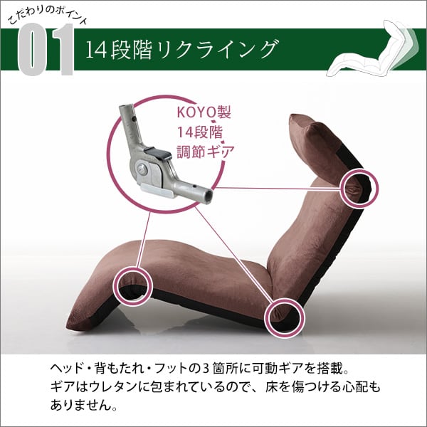 日本製 マルチリクライニング座椅子 7カラー (ダウンスタイル) インテリア イス 座椅子 チェア