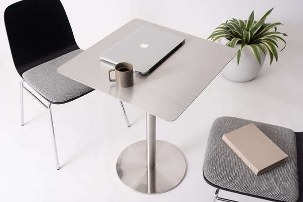 ダイニングテーブル カフェテーブル スクエア 幅60×奥行60×高さ72cm ダイニング家具 シルバー