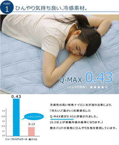 新プレミアムクール ダブル 敷パッド 140X205 140×205cm 日用品 消臭 寝具