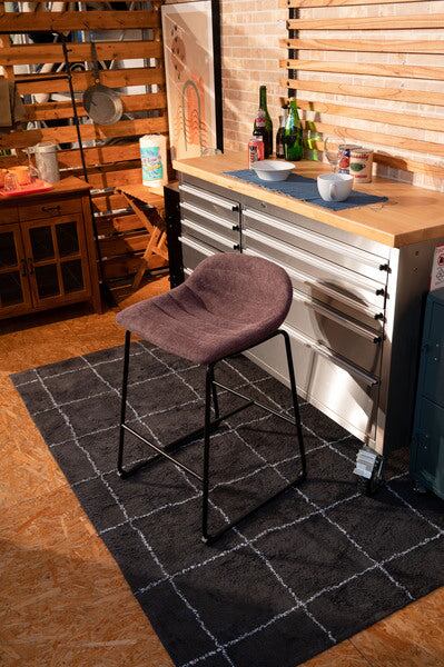 ダイニングチェア カウンターチェア 幅48.5×奥行50×高さ77.5cm ダイニング家具 パープル スチール