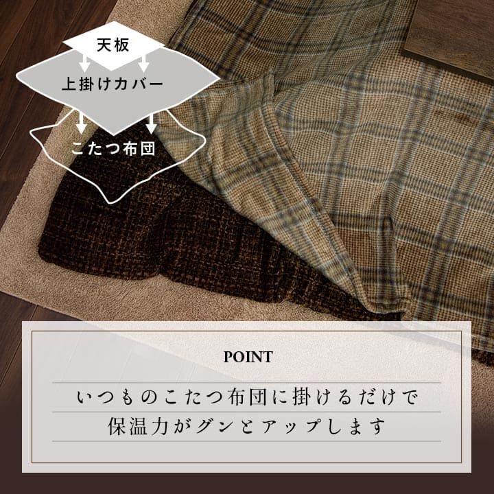 上掛けタイプ カリス上掛 正方形 BR 195X195 195×195cm こたつ こたつテーブル