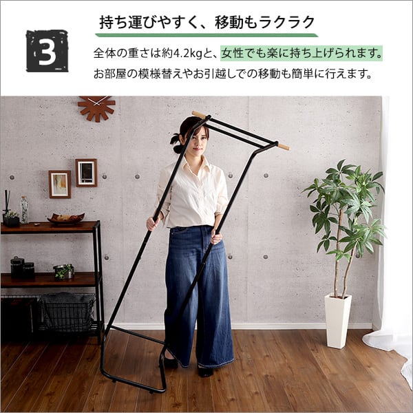 スタイリッシュなハンガーラック スリムDタイプ インテリア 収納 家具 ハンガーラック おしゃれ
