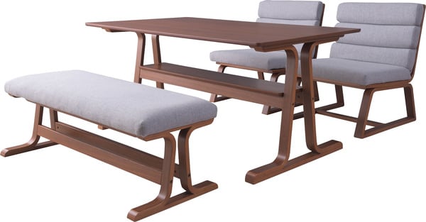 ダイニングテーブル 幅130×奥行80×高さ63cm ダイニング家具 棚付き 北欧 ブラウン レトロ