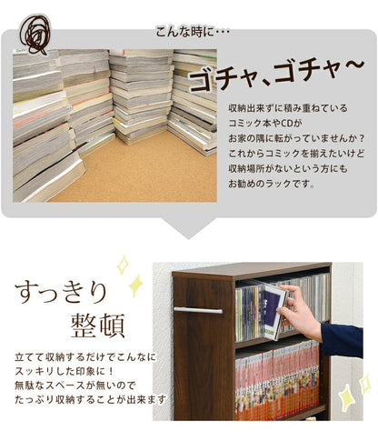ラック マガジンラック-RCC-奥行21cm×高さ68cm 55×21×68cm リビング収納 薄型
