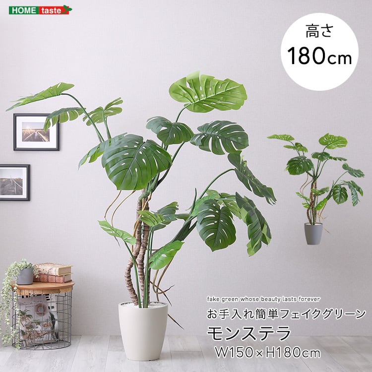 お手入れ簡単フェイクグリーン モンステラ Lサイズ(180cm) フェイクグリーン 人工観葉植物
