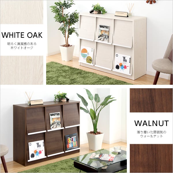 ラック 収納家具 フラップ扉6枚タイプ 123x24x40cm 本棚 ブックラック フラップ 収納棚