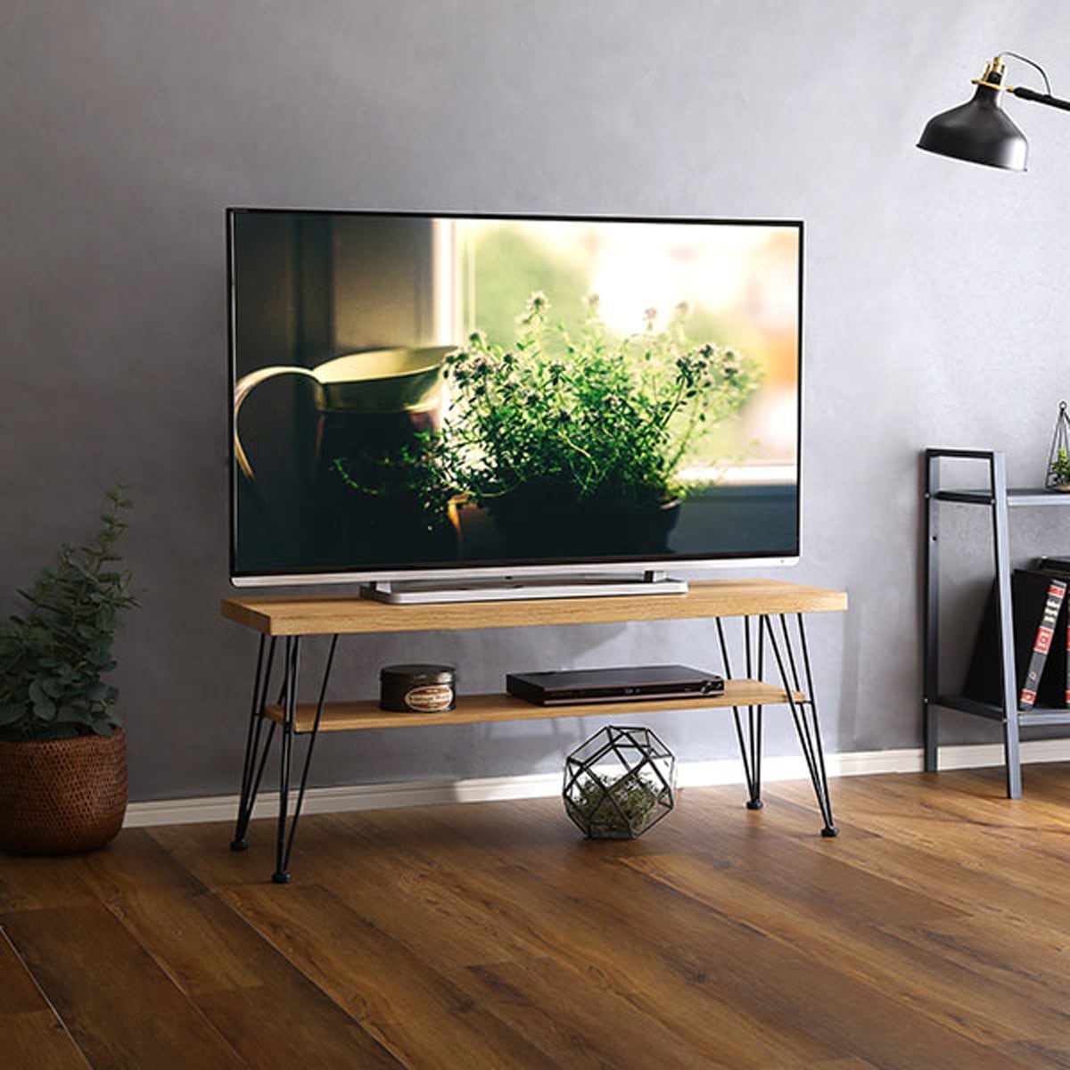 テレビ台 ヴィンテージマルチラック ローテレビ台 センターテーブル 幅110cm 鉄脚 収納棚 本棚