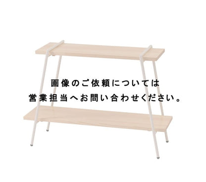 ストレージ アイアンレッグラック 2段 幅78×奥行27.5×高さ53cm リビング収納 ブラック 天然木