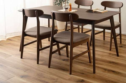 ダイニングチェア 幅46×奥行53×高さ80cm 回転チェア ブラウン 完成品 天然木